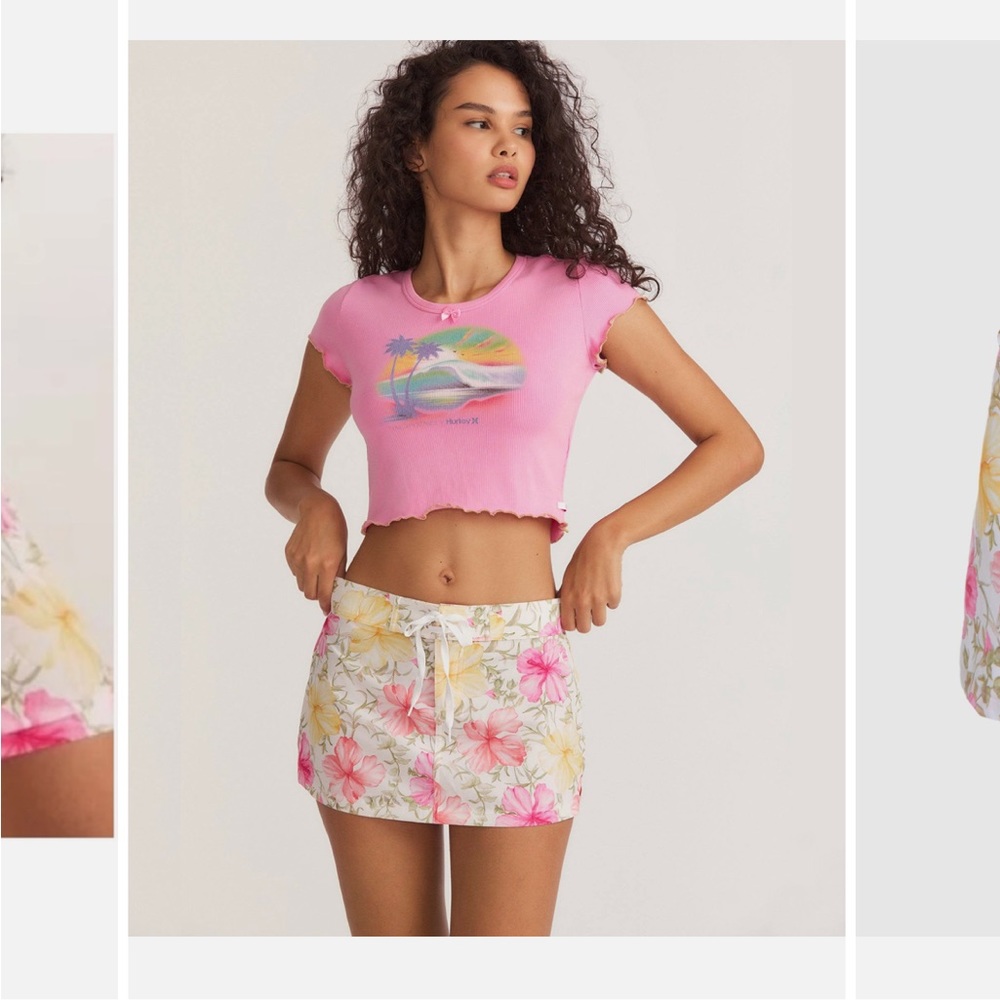 NWT LoveShackFancy x Hurley Hisbiscus Boardie Skirt